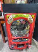 A VINTAGE JAPANESE ? WALL MOUNTED ELECTRICAL BE-BOP ARCADE PIN- BALL MACHINE, marked 'SRD-