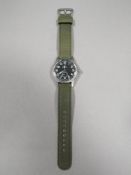 A MENS BULOVA MILITARY STYLE WRISTWATCH