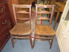 Two vintage school style wooden chairs