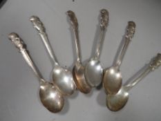 A SET OF SEVEN VINTAGE KELLOGG & CO 1965 OLD COMPANY PLATE NOVELTY TONY THE TIGER CEREAL SPOON
