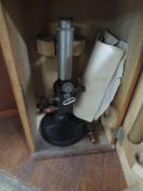 TWO CASED VINTAGE MICROSCOPES