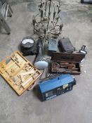 A TRAY OF VINTAGE INDUSTRIAL ELECTRICAL METERS