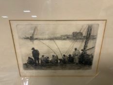 HIROSHI KAMBARA JAPANESE SCHOOL - THREE ETCHINGS OF VARIOUS SUBJECTS SIGNED IN PENCIL