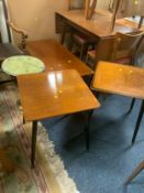 Three mid-century tables together with an Onyx table