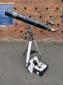 A BRESSER PHOENIX 150MM REFRACTING TELESCOPE WITH MOUNT AND LENSES