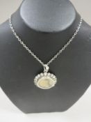 AN ANTIQUE SILVER AND PASTE SET NECKLACE SET WITH MINATURE