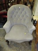 A Victorian mahogany upholstered armchair