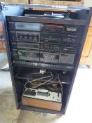 A SONY HI-FI SYSTEM AND A REEL TO REEL TAPE PLAYER