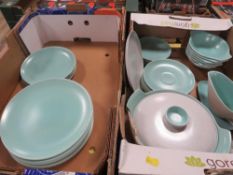 TWO TRAYS OF POOLE TWINTONE DINNERWARE