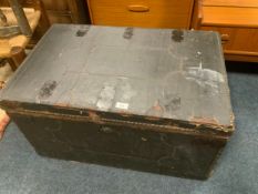 A vintage banded studded trunk W 76 cm