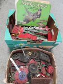 TWO SMALL TRAYS OF VINTAGE MECCANO