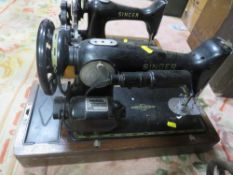 FOUR ASSORTED SEWING MACHINES TO INCLUDE SINGER