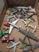 TWENTY SEVEN DIE CAST AEROPLANES TO INCLUDE FOUR DINKY, CORGIS ETC