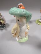 A SELECTION OF BESWICK PETER RABBIT FIGURES, BUNNYKINS ETC TOGETHER WITH A BLUE POOLE POTTERY
