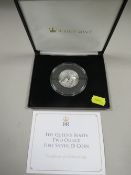 A 2019 QUEENS BEASTS 2oz SILVER COIN THE FALCON OF PLANTAGENETS IN JUBILEE MINT CASE WITH COA