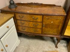 20th century walnut veneer bow front sideboard