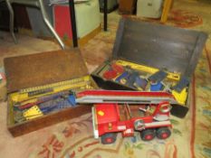 A selection of vintage Meccano together with a Meccano fire truck