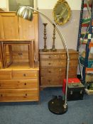 A modern large lamp standard on marble style circular base