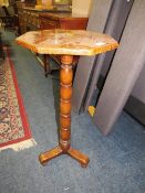 A quality burr oak reproduction pedestal table H 75 cm