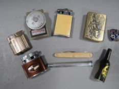 Vintage cigarette lighters, pipe tool etc