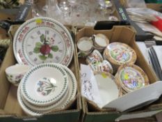 A small tray of Portmeirion together with a tray of Oriental pattern ceramics