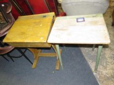 Two vintage style school desks