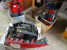 A large selection of van / car lights and door mirrors