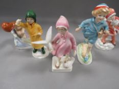 Five small Royal Worcester figures to include 