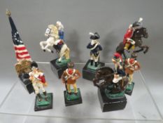 A collection of vintage metal and lead mainly military figures etc
