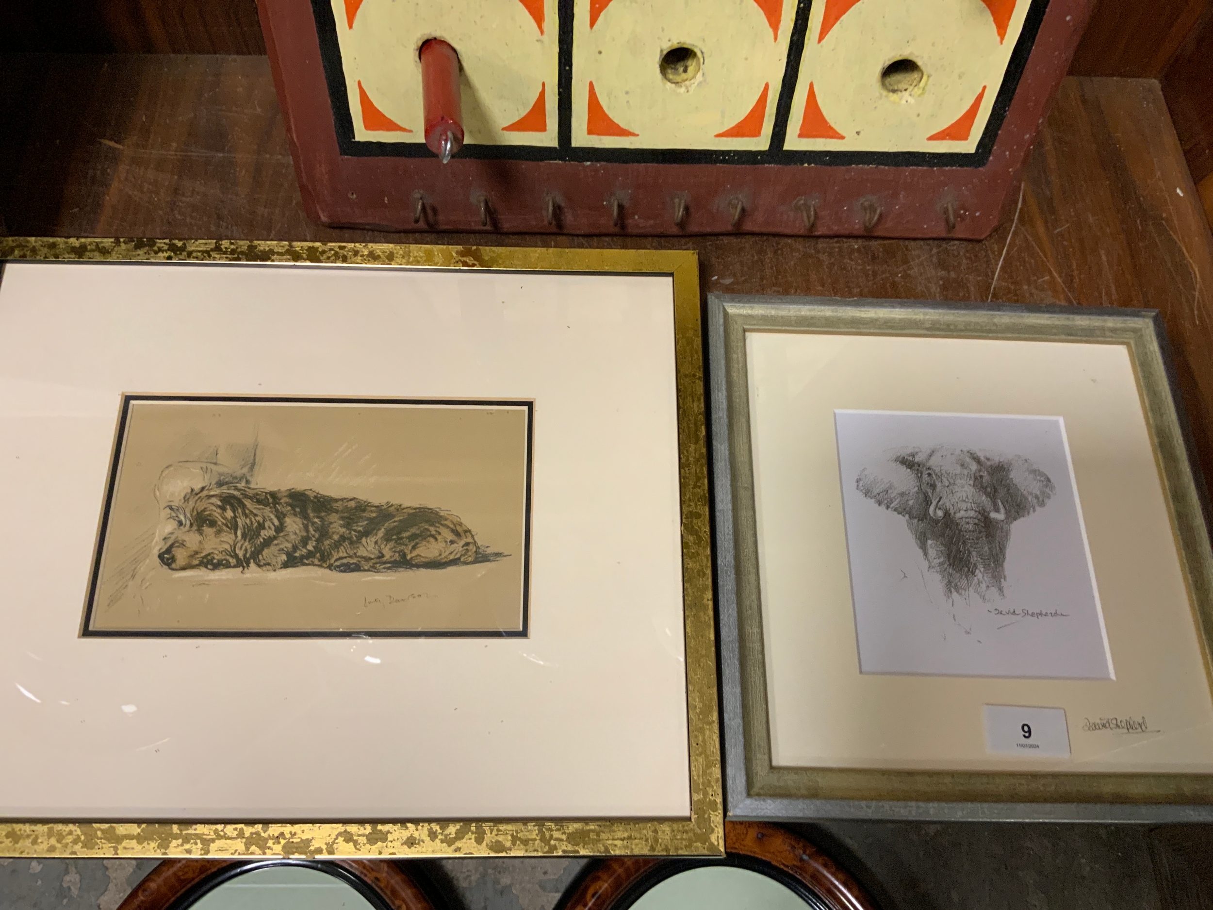 A collection of six framed oval KYD prints together with a David Shepherd dog print, etc. - Image 2 of 2