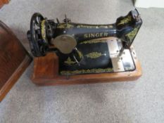 A vintage cased sewing machine