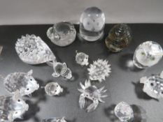 A selection of Swarovski crystal animals etc
