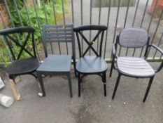 FOUR ASSORTED OUTDOOR / GARDEN CHAIRS