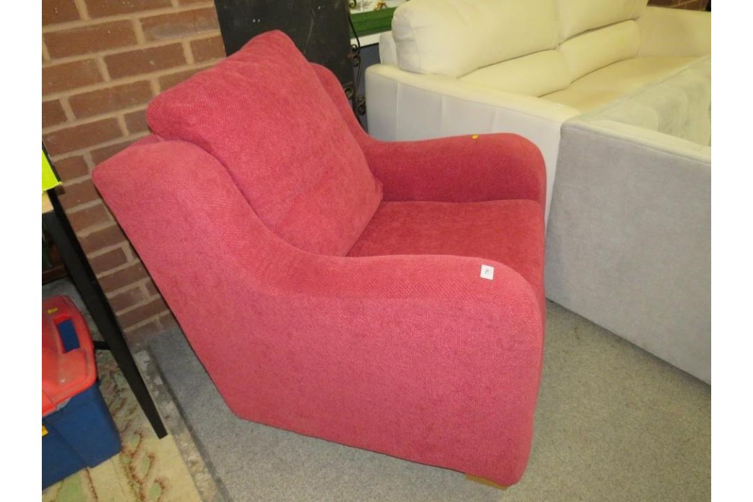 A modern red easy armchair - Image 3 of 4