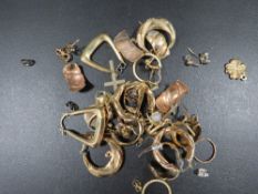 A Selection of gold and yellow metal earrings etc to include gold plated examples