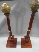 A rare pair of 19th century Masonic temple globes, the celestial and terrestrial globes by Smith