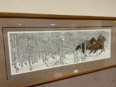 A modern Bev Doolittle signed equestrian print
