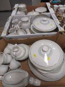 Three trays of royal Doulton Berkshire tea and dinner ware