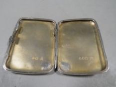 A small hallmarked silver cigarette case