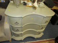A modern shaped three drawer chest W 95 cm