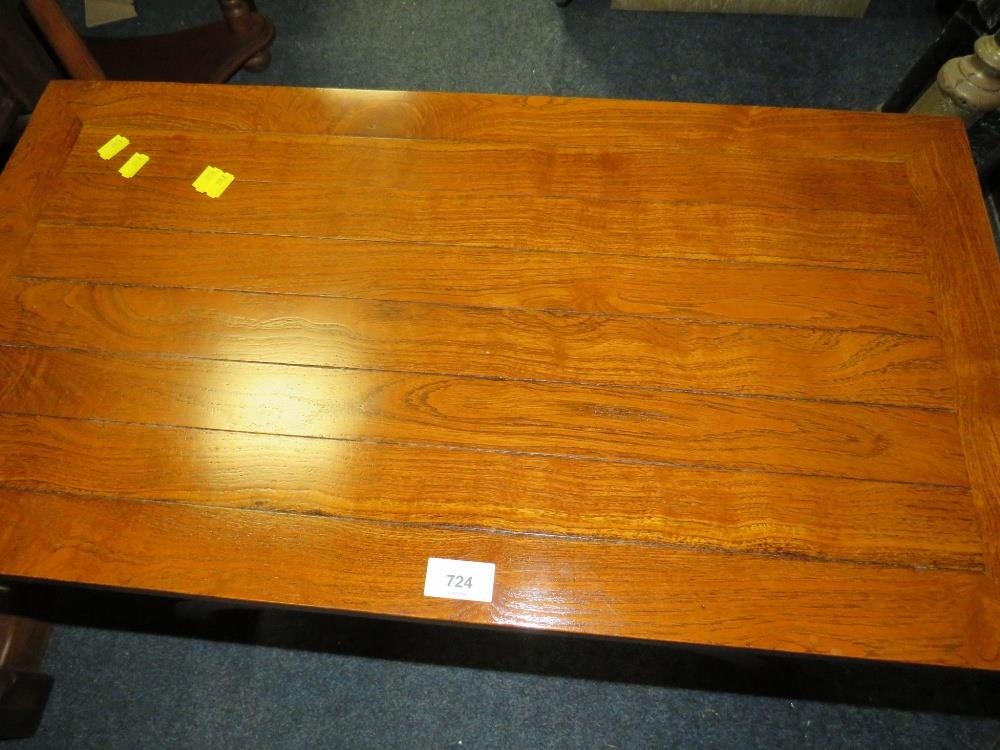 A modern hardwood X framed bench/table - Image 2 of 3
