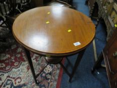 An Edwardian mahogany inlaid circular occasional table