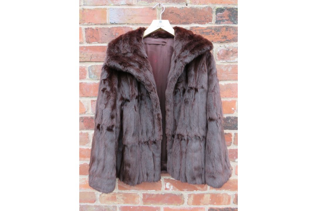 TWO VINTAGE MAHOGANY BROWN LONG LENGTH FUR COATS - Image 2 of 2