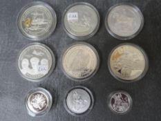 QEII coins, in capsules, to include Jersey 2008 five pounds (St George & The Dragon, 1998 one pound,