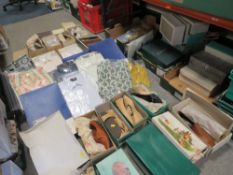 A large quantity of boxed ladies shoes etc