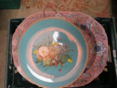 A tray of ceramics to include a charger, meat tray etc A/F