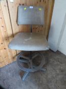A retro aluminium industrial style swivel chair