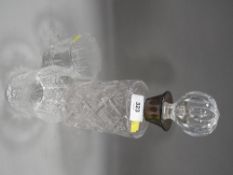 A hallmarked silver decanter, and glasses