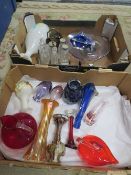 Two boxes of glass to include Murano, Caithness, Bohemia etc