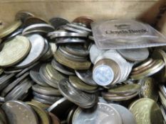 A box of assorted modern coinage